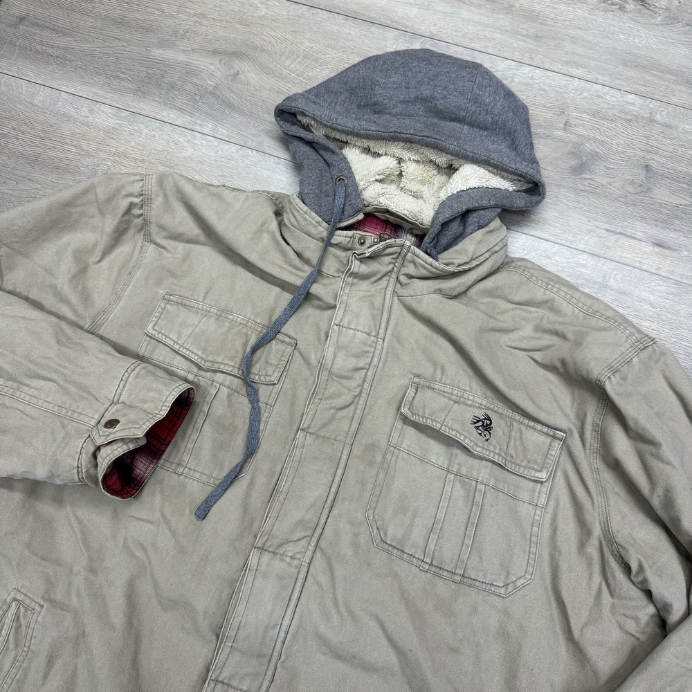 Legendary Whitetails Flannel Lined Canvas Shirt Hooded Sz 3XLT**